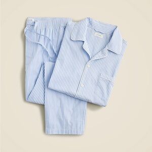 Brand new with tags J Crew cotton poplin pajama set in Acton blue/white stripe